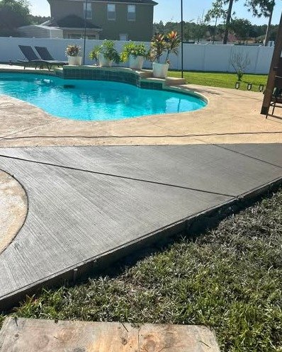 Stamped Concrete Pool Deck in Concord, NC